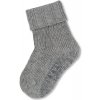 Sterntaler Ponožky protišmykové pletené vlna strieborná melanž