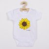 Detské body s potlačou New Baby Slnečnica - krátky rukáv 74 (6-9m)