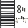 CERANO - Kúpeľňový radiátorový set Enrico - ústredné vykurovanie - bočné pripojenie - 467W - čierna matná - 970x500 mm CER-663328