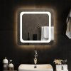 Zrkadlo VidaXL nástenný štvorcový rámik sklo 50 x 50 mm LED podsvietenie.