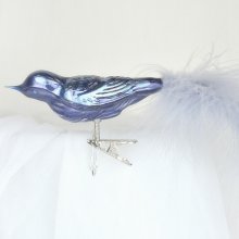 GOBA OZDOBA VIANOČNÁ Tmavo modrý porcelán vták veľký