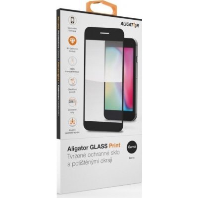 Aligator Ochranné tvrzené sklo GLASS PRINT Samsung A13 4G, černá, celoplošné lepení GLP0186