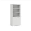 Economy Policová skriňa BASIC, kombinovaná, so zámkom, 80x40x182,1cm, biela