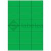 Labelea Samolepiace etikety 70x37 mm farebné papierové, na hárku A4, pre laserovú a atramentovú tlač, Farba etikiet Zelená, Počet hárkov v balení 100 EPY070037PG024S
