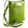 Zelená dámska kožená zipsová crossbody kabelka Jenny