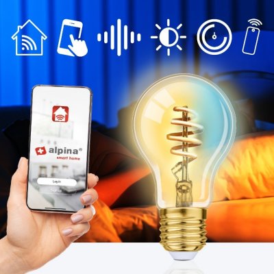 ALPINA Chytrá žiarovka LED WIFI biela stmievateľná E27 360LMED-225450