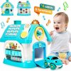 JOKO Interaktívny Domček so svetlom a zvukom pre deti, s autíčkom v garáži, telefónom a klavírom, modrý