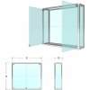 Expoint Závesná presklená vitrína na tovar - kalené sklo Název: 100 x 90 x 25cm, kalené sklo + 1 police 8mm