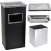 Inox stojaci obdĺžnikový kôš a popolník čierny 30L