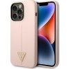 Guess GUHCP14LSLTGP ružový pevný silikónový trojuholníkový obal pre iPhone 14 Pro 6,1 palca