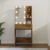 Toaletný stolík s LED dymový dub 60x40x140 cm