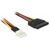 Delock napájecí kabel SATA 15 pin samec > 4 pin floppy samec 24 cm