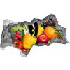 Nálepka 3D diera Zelenina a ovocie 95x73 cm