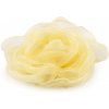 Organzový kvet ruže na našitie a nalepenie Ø8 cm - 1 ks 3 bielo žltá