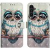 Peňaženkové 3D puzdro na Galaxy A15 4G/ 5G - Šedá Sova