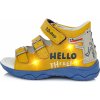 Chlapčenské blikajúce kožené sandálky-Yellow DDstep