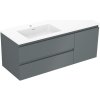 Mexen Orio kúpeľňová skrinka 120 cm s umývadlom Otis ľavou, 2S, 1D, grafit mat/biela mat - 91A13-12047-3-BBFFF66-W18L01