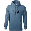 Mačka a gitara WC - Mikina pánska Cape s kapucňou - 2XL ( Denim )