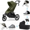 Set 6v1 Cybex Avi Spin Moss Green Gold + vanička Cot S Moon Black + adaptéry + pláštenky Thule + ochranná sieť