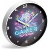 Hráčske nástenné hodiny Gamer Play & Win – svietiace v tme, tichý chod