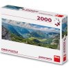 Puzzle Pohľad na Alpy 2000 panoramic Dino