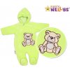 BABY NELLYS Kombinézka/overal Medvedík Teddy - zelená, 56 (1-2m) ,62 (2-3m)