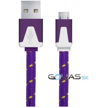 Esperanza EB176V - 5901299920213 Micro USB 2.0 A-B M/M, opetený, plochý, 1m, fialový