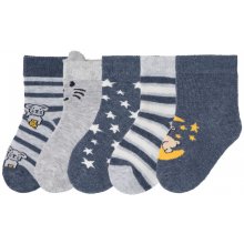 Lupilu Chlapčenské ponožky pre bábätká 5 párov modrá/sivá