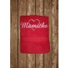 Vyšívaná osuška s nápisom Mamičke Farba osušky: Cyklámen, Farba výšivky: Červená