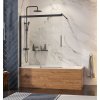 AQUATEK WELLNESS BLACK KV2 120cm vaňová zástena, profil čierny, sklo číre, WELLNESSKV2BLACK12062