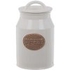 Keramická dóza na kávu v bielom farebnom prevedení s poklopom a nápisom Coffee 11 x 11 x 19 cm Blanc Maricló 42275
