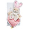 Doudou Darčeková sada - Hračka ružový kamarát zajačik 24 cm