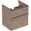 Skrinka Geberit Smyle Square pod umývadlo, s 2 zásuvkami, orech hickory/láva/matná, 500.352.JR.1