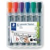 Popisovač na flipchartové tabule, 2 mm, kužeľový hrot, STAEDTLER Lumocolor 356, 6 rôznych farieb