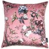 Collectione Ružový zamatový vankúš s kvetmi Luisa rozo 45x45