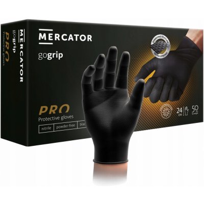 Mercator Medical Gogrip Black Nitrilové rukavice čierne 50 ks