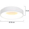 Steinhauer Stropné svietidlo Ringlede LED, 2 700 K, Ø 30 cm, biela, kov - 3086W