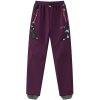 Wamu Softshellové nohavice detské Sova fialová