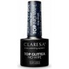 Gél lak CLARESA Top No Wipe Glitter Blue 5ml