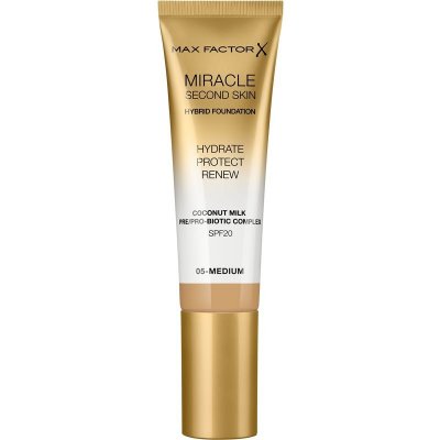 Max Factor Miracle Second Skin hydratačný krémový make-up SPF 20 odtieň 05 Medium 30 ml