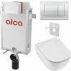Sada Alcadrain montáž na stenu, toaleta Mio, sedadlo s tlačidlom, chróm M271 KAE134 1 set