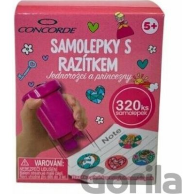 Concorde samolepky s razítkem jednorožci a princezny