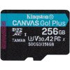 Kingston pamäťová karta Canvas Go! Plus, 256GB, micro SDXC, SDCG3/256GBSP, UHS-I U3, A2, V30