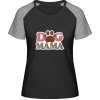 MyMate Predĺžené Tričko MY120 - Nápis Dog Mama - Black / Heather Black - XL - Dámske