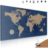 Obraz na korku vintage mapa sveta v modrom prevedení