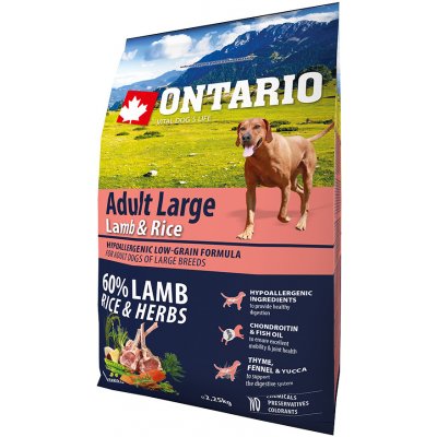 Ontario granuly Adult Large jahňa a ryža 2,25 kg