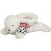 Plyšový zajačik Happy Blush Doudou et Compagnie biely 25 cm v darčekovom balení od 0 mes