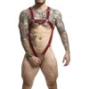 Mob - dngeon red crossed penis harness one size