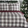 Takoy Vianočné obliečky 140x200 cm, 2-dielna súprava, farba biela, bordová s károvanou potlačou AARON-HF-472714 | 140 x 200 cm