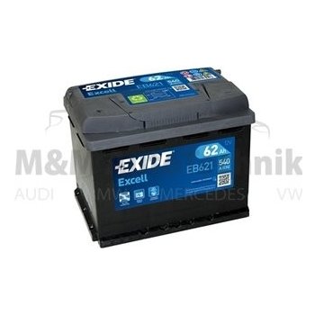 Exide Excell 12V 62Ah 540A EB621